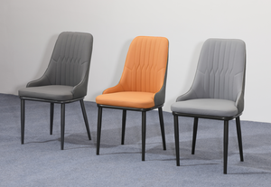 Silla Moderna para Sala de Estar con Respaldo Acolchado, Patas de Metal, Tapicería de Cuero, Diseño Contemporáneo para Hogar, Apartamento, Hotel - Product Image 4
