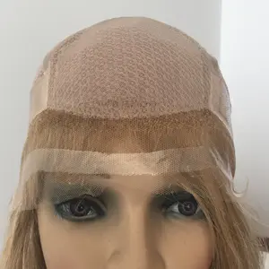 LX108 가공되지 않은 고급 투명 접착제 없는 모노 탑 풀 레이스 유럽 인간 처녀 머리 의료용 실리콘 가발