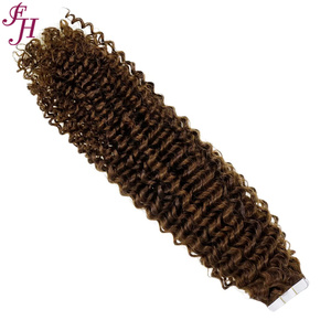 Extensions de cheveux humains Remy bouclés crépus FH à bandes adhésives, avec cheveux naturels doux et pointes à double trame - Product Image 2