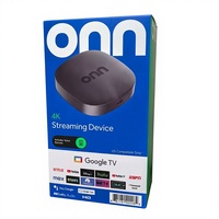 Boîtier TV intelligent Onn Android 14 4K Quad Core Wi-Fi double bande 2 Go de RAM avec télécommande vocale Lecteur multimédia en streaming Ethernet