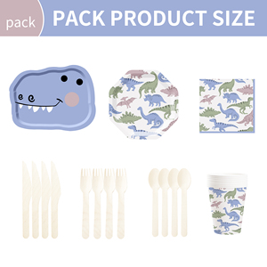 Decoraciones para Fiesta de Cumpleaños con Temática de Dinosaurios DAMAI, Platos y Servilletas de Dinosaurios, Decoraciones para Fiesta, Juego de Vajilla Desechable de Dinosaurios - Product Image 2