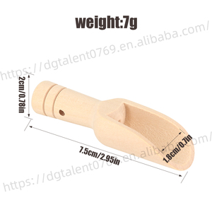 Mini Wooden <strong>Scoop</strong> 3 Inches - Multipurpose Bath Salt,Coffee &amp; Tea Spoons Small Utensil for Spices, Flour, and Kitchen Use - Product Image 2