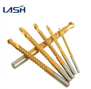 3-8毫米螺旋螺杆公制复合丝锥金属高速钢麻花钻头组，用于木材切割钻孔抛光