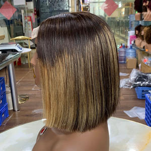 Perruque Bob en Cheveux Humains avec Fermeture en Dentelle T1B4 4*4, 8 Pouces, Lisse, Cheveux du Vietnam - Product Image 5