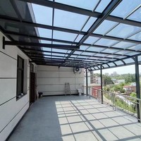 Parasol fixe et auvent de terrasse en polycarbonate avec structure en alliage d'aluminium