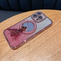 Étui de téléphone en TPU antichoc avec anneau magnétique électroplaqué de luxe pour 16 Pro Max 5G compatible style INS