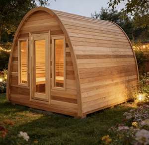 Sauna à vapeur extérieur au design durable pour éclaircir la peau, sauna en bois massif économique pour la purification du corps - Product Image 1