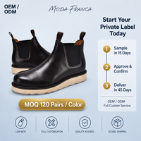 OEM ODM Herren Vollnarbenleder Chelsea Boots Slip-On mit Elastischem Seitenpanel Leichte EVA-Sohle Business Casual Knöchelstiefel