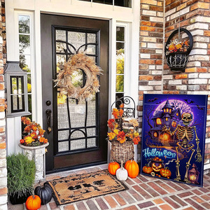 क्रॉस-बॉर्डर नए हेलोलीन पॉलिएस्टर आयताकार पृष्ठभूमि कपड़े सजावट उद्यान ध्वज बैनर जोड़े उत्सव मृत बार ध्वज - Product Image 3