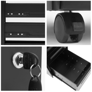 مكتب تحت مكتب 3 درج تخزين المنقولة خزانة معدنية لحفظ الملفات مع عجلة - Product Image 4