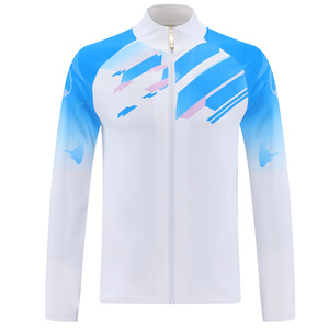 Ensemble de maillots de football pas cher à manches longues avec fermeture éclair, en polyester uni, pour hommes - Product Image 6