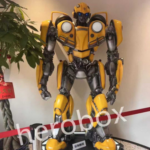 Tùy Chỉnh 6.5ft Ngoài Trời Sợi Thủy Tinh Nhựa Khổng Lồ Công Viên Kim Loại Bumble <span class=keywords><strong>Robot</strong></span> Bức Tượng Vàng Máy Biến Áp Điêu Khắc Bức Tượng - Product Image 5