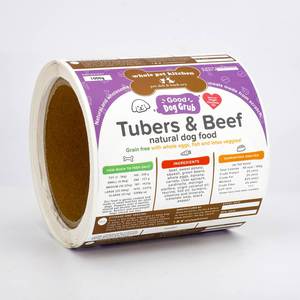 Étiquettes pour aliments pour chiens Whole Pet Kitchen Tubers Beef 1000g, rectangulaires, autocollantes, réutilisables, recyclables, en papier écologique, offset - Product Image 2