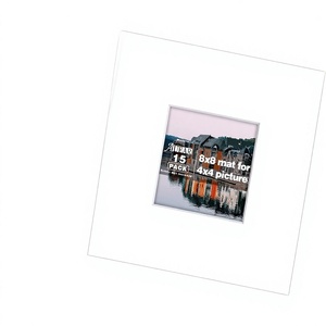 Lot de 15 passe-partouts mats blancs 8x8 sans acide avec cœur blanc et bords biseautés pour photos/œuvres d'art <span class=keywords><strong>4x4</strong></span> - Product Image 1