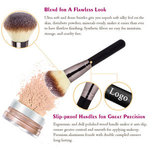 แปรงปัดแป้งมิเนอร์ด้ามจับสีดำแปรงแต่งหน้ารองพื้นแบบเดี่ยวขนาดใหญ่ติดฉลากตามต้องการ - Product Image 4