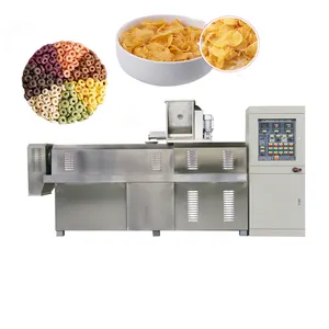 Sản lượng tự động 180 kg/giờ tự động Yến Mạch mảnh ngô làm máy đùn dây chuyền sản xuất ngũ cốc ăn sáng