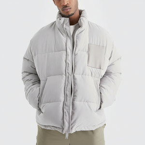 Veste à bulles en nylon personnalisée en gros Vestes d'hiver matelassées à capuche brillantes amovibles pour hommes - Product Image 1