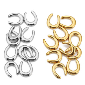 Pendentif fer à cheval en forme de U en acier inoxydable, demi-lune plaqué or pour la fabrication de colliers, accessoires de bijoux DIY - Product Image 3
