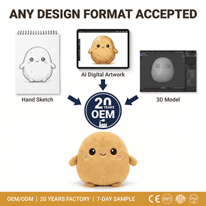 <span class=keywords><strong>Peluche</strong></span> Patate Personnalisée Douce et Moelleuse, Adorable Jouet Rond en Tissu Minky pour Décoration de Chambre d'Enfant, Meilleurs Cadeaux, Fabrication OEM ODM - Product Image 2
