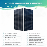 Fournisseur OEM de panneaux solaires bifaciaux à double vitrage 715W 740W N, boîte de jonction IP68 1500Vdc pour utilisation commerciale et industrielle