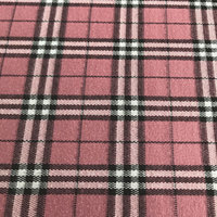 Tissu tricoté extensible jacquard à carreaux roses en gros, 92% polyester, 8% élasthanne, pour uniforme scolaire