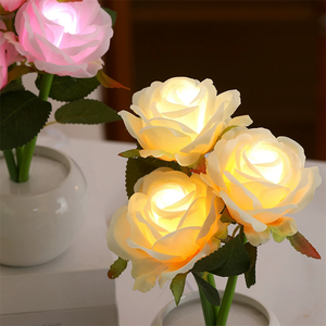Modern Led <strong>Potted</strong> Rose <strong>Night</strong> Light for Mother's Day Holiday Party Wedding Christmas Events Decor - Product Image 3