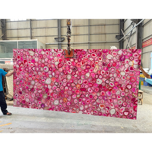 Tấm đá Agate hồng tự nhiên xuyên sáng, đá quý cao cấp, dùng làm tấm ốp tường và lát sàn - Product Image 2