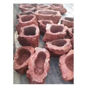 Macetas de <span class=keywords><strong>piedra</strong></span> de roca de Lava volcánica roja para jardín, paisajismo, flores, medianas para plantas - Product Image 1