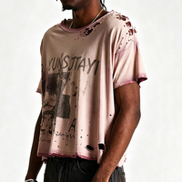 T-shirt vintage délavé, style streetwear, crop top en coton, impression graphique par sublimation, impression DTG, t-shirts usés