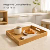 Plateaux de service rectangulaires modernes en bois sculpté sur mesure pour cuisines, bars et restaurants
