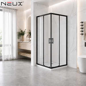 <span class=keywords><strong>Cabine</strong></span> <span class=keywords><strong>de</strong></span> <span class=keywords><strong>douche</strong></span> en verre à <span class=keywords><strong>porte</strong></span> coulissante noire au prix d'usine - Product Image 1
