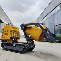 Mini Bétonnière sur Chenilles Pratique et Économique, Camion Malaxeur à Béton Autocargant sur Chenilles avec Contrôle Facile