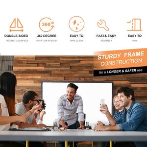 Altura Ajustable 360 °   <span class=keywords><strong>Pizarra</strong></span> Blanca Magnética de Doble Cara con Soporte Giratorio y Ruedas - <span class=keywords><strong>Pizarra</strong></span> Blanca de Oficina - Product Image 5