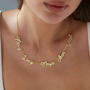 Collier personnalisé en acier inoxydable avec nom, pendentif lettre personnalisé en or, argent ou or rose, bijoux à la mode - Product Image 1