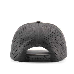 Casquette de baseball personnalisée à 5 panneaux en caoutchouc <span class=keywords><strong>PVC</strong></span> avec logo imperméable, trous découpés au laser, perforée, casquettes de golf, performance sportive, corde, chapeaux de golf - Product Image 5
