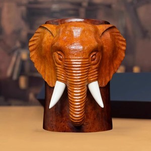 Muxiang Handmade Briarwood Pipe Carved <b>Elephant</b> Shape Bent Type Tobacco Pipe For Men - Product Image 3