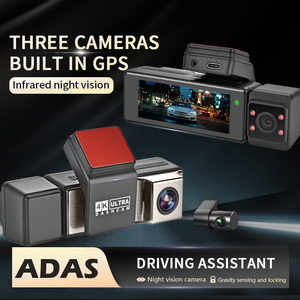 กล้องติดรถยนต์ 3 ทาง 4K DVR GPS ADAS บันทึกภาพขณะจอด 24 ชม. กล้องหน้า-หลัง-ในรถ พร้อมหน้าจอ IPS สำหรับรถยนต์ - Product Image 2
