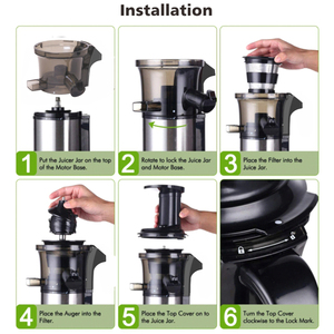नई शैली उच्च गुणवत्ता 200W धीमी juicer के साथ शक्तिशाली बरमा फल juicer बहु कार्यों के साथ BPA मुक्त - Product Image 6