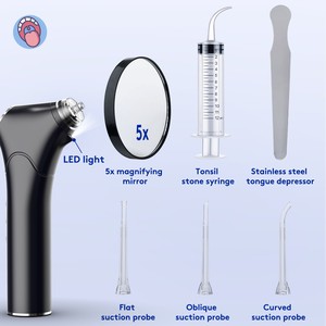 Kit complet pour l'élimination des calculs amygdaliens : Dispositif d'aspiration électrique + Miroir 5X + 3 embouts + Seringue - Product Image 2