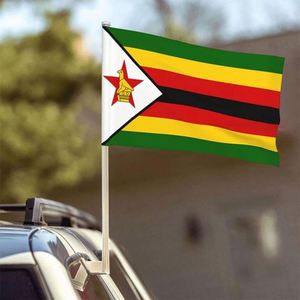Bandera de Coche de Zimbabue, Calidad Premium, 12x18 Pulgadas, Impresión Digital en Poliéster, Doble Costura, con Asta de Plástico - Product Image 2