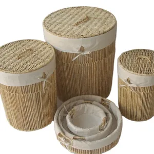 Многоразовая организованная прочная многофункциональная плетеная корзина в минималистском стиле, круглая корзина из смолы, набор корзин для хранения