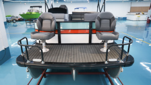 F-16 Center Console Pontoon Fishing Boat with Awning Swimming Ladder for 6 Adults for Lake Fishing - Product Image 6