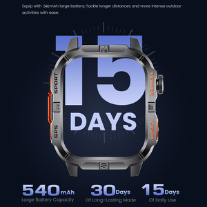 Smartwatch Sportivo <span class=keywords><strong>GPS</strong></span> GTH3 per Uomo, Batteria Grande da 540mAh, Posizionamento Preciso, Impermeabile IP68, Modalità Multi-Sport, Bussola - Product Image 6