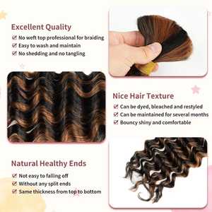 2 Paquetes de Extensiones de Cabello Humano Brasileño 10A, Cabello Virgen de Primera Calidad, Ondulado Profundo, Textura Suave, Aspecto Natural, Calidad Duradera, Sedoso - Product Image 4
