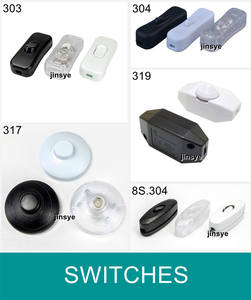 स ई 27 काले/सफेद सिलिकॉन लैंप कॉर्ड केबल प्लग लैंप कॉर्ड किट पावर कॉर्ड - Product Image 5