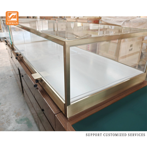 Modern cam takı perakende mağaza alışveriş merkezi için LED aydınlatma ile camekanlı dolap vaka akrilik Metal MDF alüminyum - Product Image 4