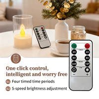 Bougie LED sans flamme en gros, sûre, à contrôle direct, anti-goutte, transparente, coupe-vent, avec télécommande et minuterie, à piles, pour décoration intérieure