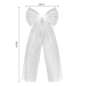 <span class=keywords><strong>Tschick</strong></span> Vente en gros de magnifiques voiles à nœud papillon, accessoires pour cheveux pour femmes, voile de mariée en perles, nœud papillon - Product Image 5