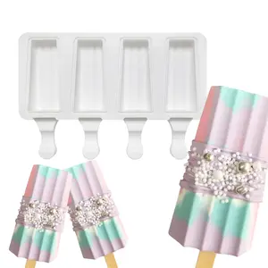 Moule à crème glacée réutilisable en silicone pour bâtonnets de popsicle durables moules stockés pour outils de gâteau