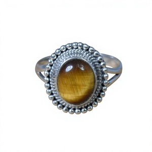 925 Sterling Silver <b>Tiger</b> <b>Eye</b> Gemstone <b>Ring</b> Trendy Christian Handmade Antique Fine Jewelry Certified - Product Image 1